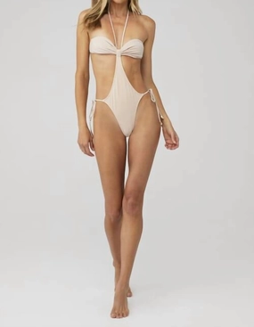 Jade One Piece Swimsuit In Ivory Lurex