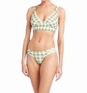 Jemma V Neck Bikini Top In Agave