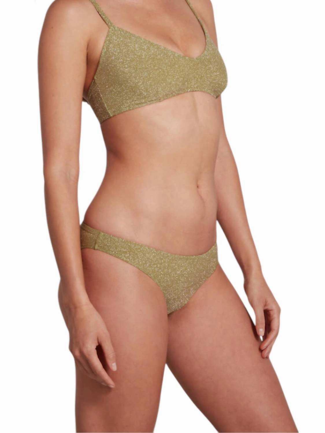 Jenna Classic Brief Bikini Bottom Lurex In Green