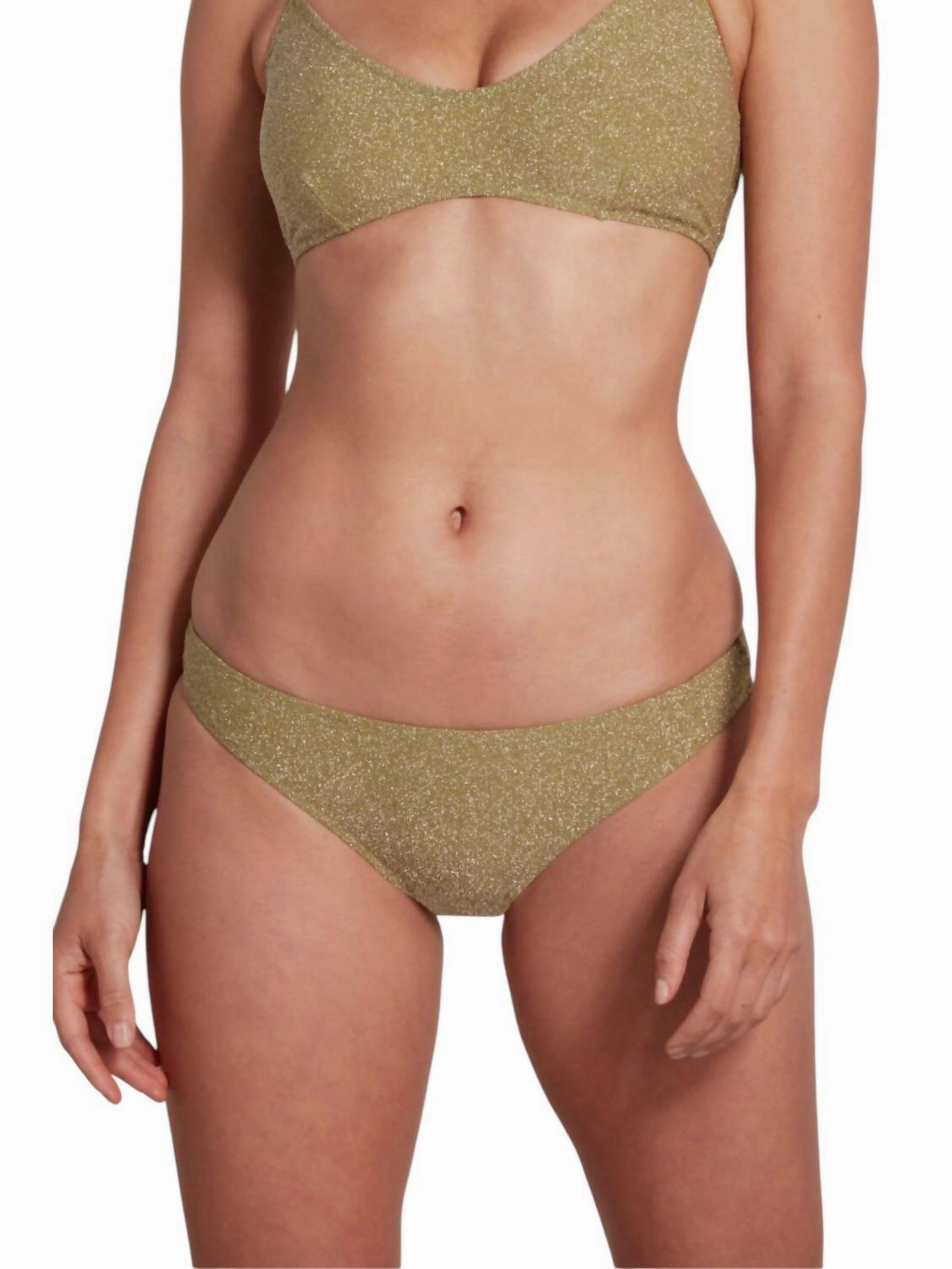 Jenna Classic Brief Bikini Bottom Lurex In Green