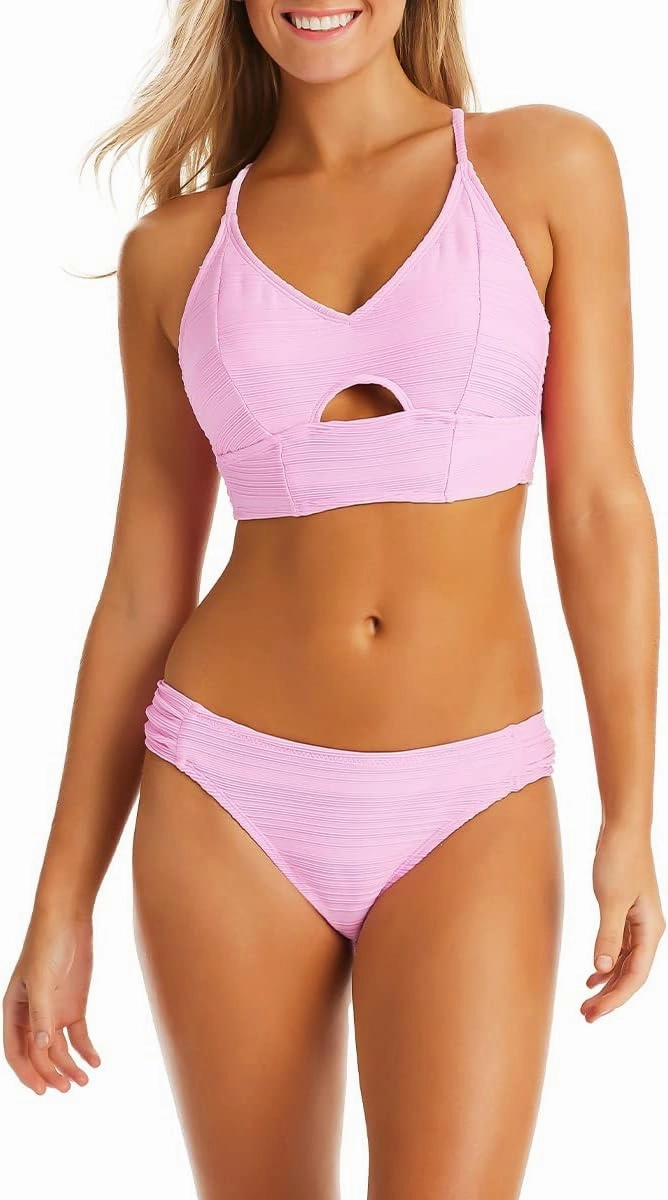 Jessica Simpson Women's Adjustable Cropped Cami Bikini Top