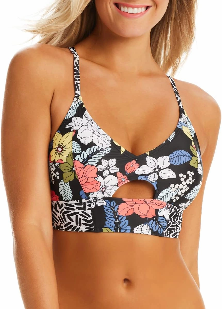 Jessica Simpson Women's Adjustable Cropped Cami Bikini Top