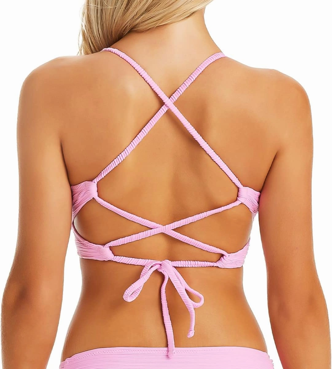 Jessica Simpson Women's Adjustable Cropped Cami Bikini Top