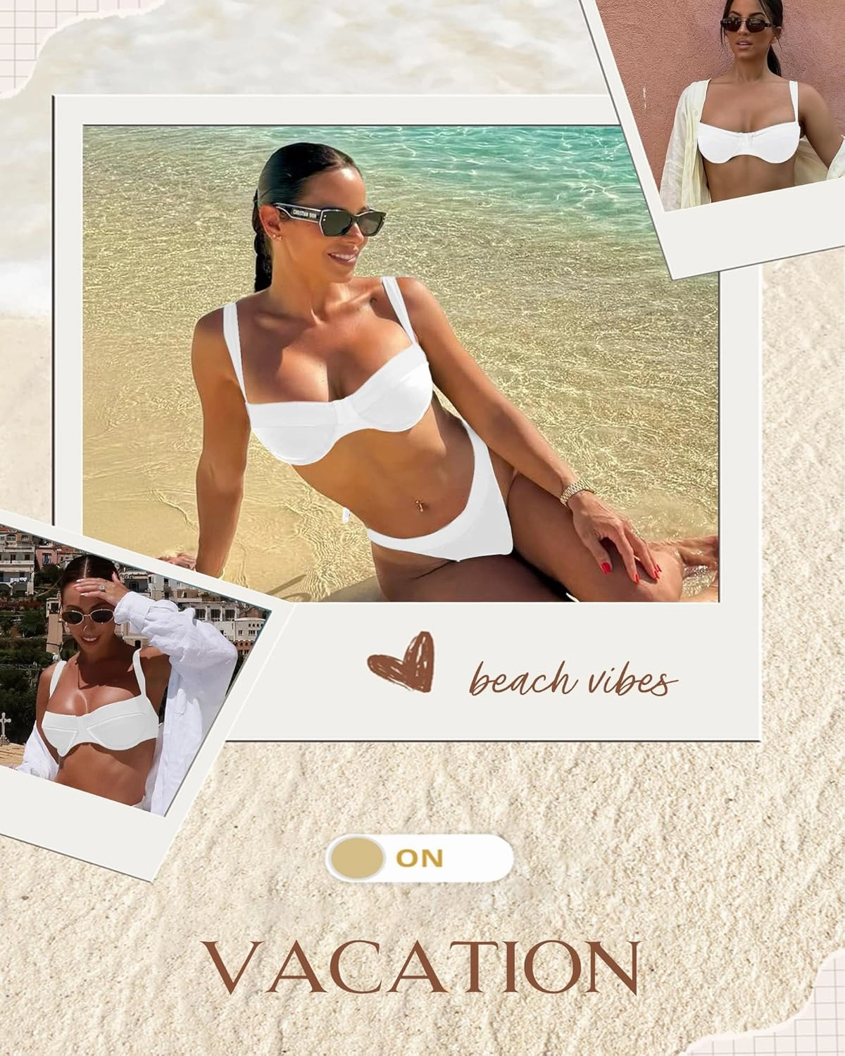 Jolefile Women Underwire Bikini Tops Color Block Swimsuit Tops Molded Cups Push Up Bathing Suit Adjustable Tie Back Swim Top