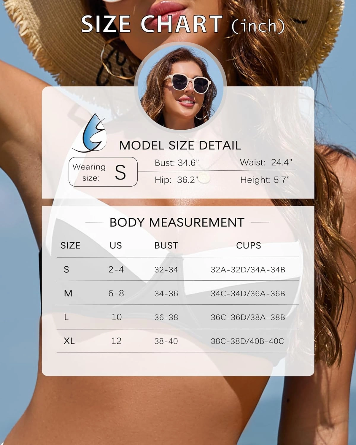 Jolefile Women Underwire Bikini Tops Color Block Swimsuit Tops Molded Cups Push Up Bathing Suit Adjustable Tie Back Swim Top