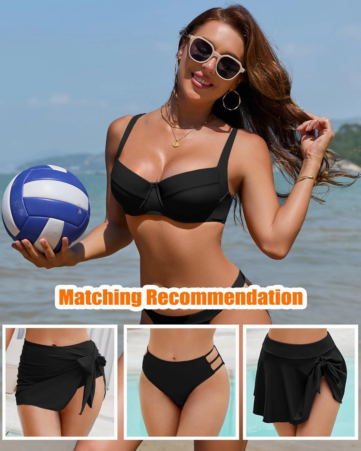 Jolefile Women Underwire Bikini Tops Color Block Swimsuit Tops Molded Cups Push Up Bathing Suit Adjustable Tie Back Swim Top