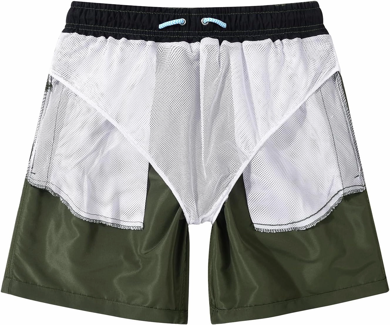 JOYSON Mens Swim Trunks Quick Dry Swim Shorts with Mesh Lining Solid Color Swimwear Bathing Suits