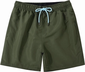 JOYSON Mens Swim Trunks Quick Dry Swim Shorts with Mesh Lining Solid Color Swimwear Bathing Suits