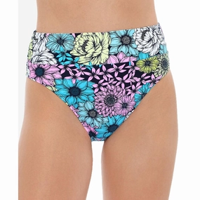 Juniors Womens High Waist Floral Print Swim Bottom Separates