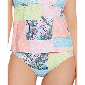 Juniors Womens Patchwork Nylon Swim Bottom Separates