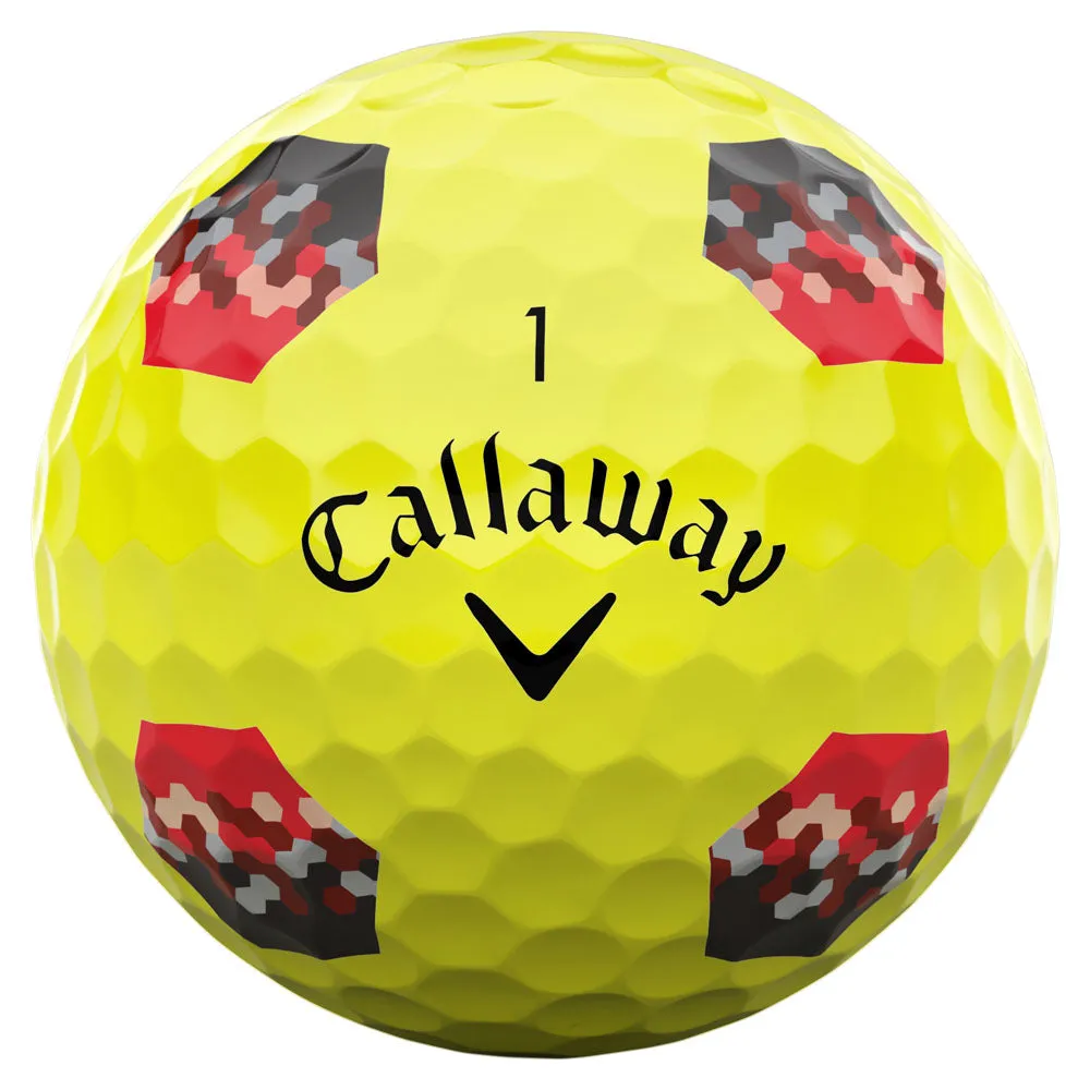 Callaway Chrome Tour TruTrack Golf Balls - Yellow - 3 Sleeve, Rain golf gloves