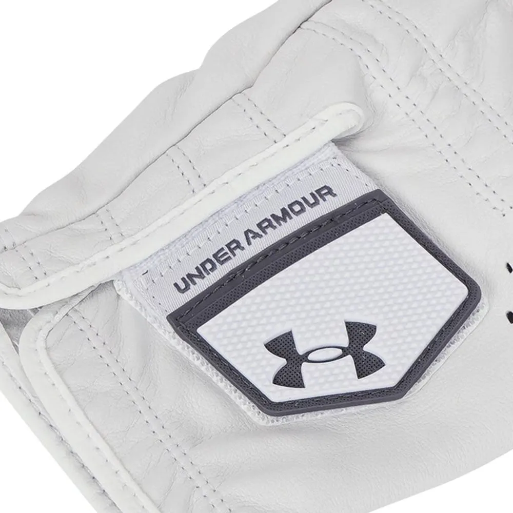 Under Armour Tour Leather Golf Glove - Castlerock/White, Golf club grips