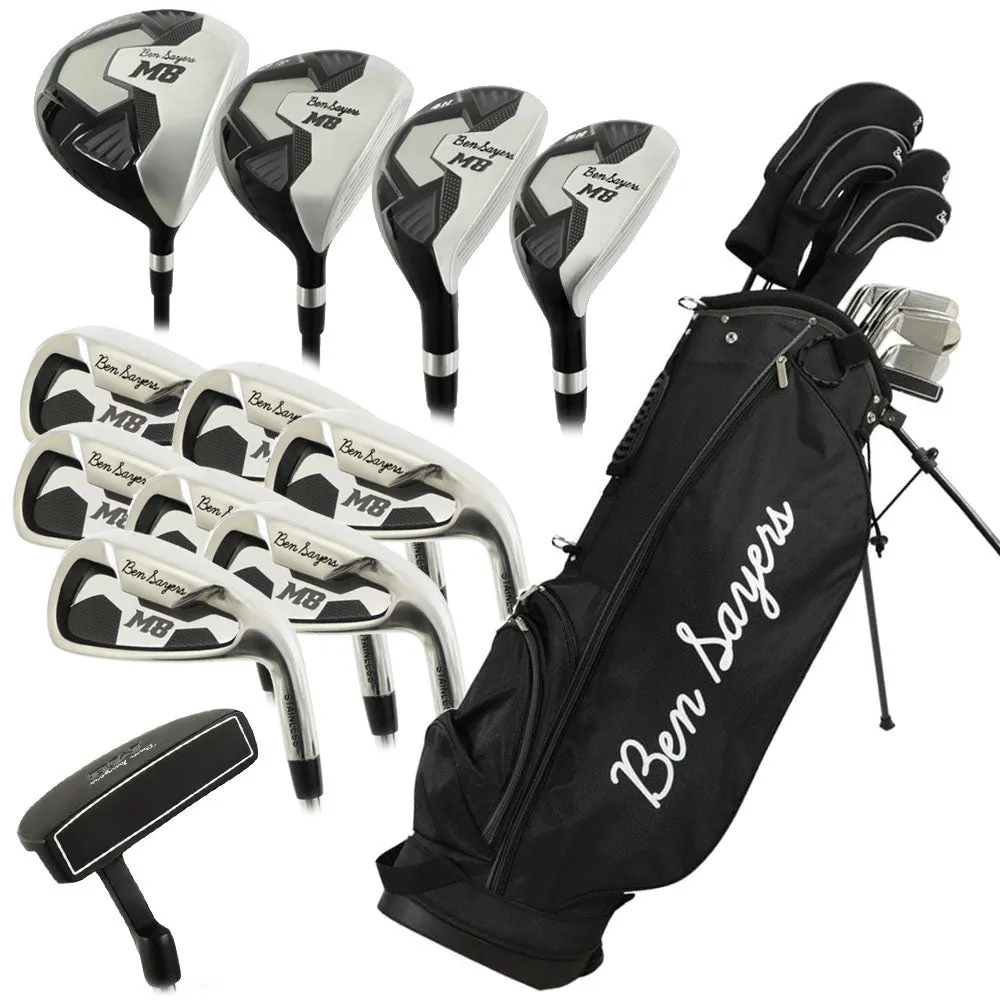 Just Dropped Ben Sayers M8 13-Piece Stand Bag Package Set - Black/Grey - Steel Smart Pick, Titleist TSR3 driver