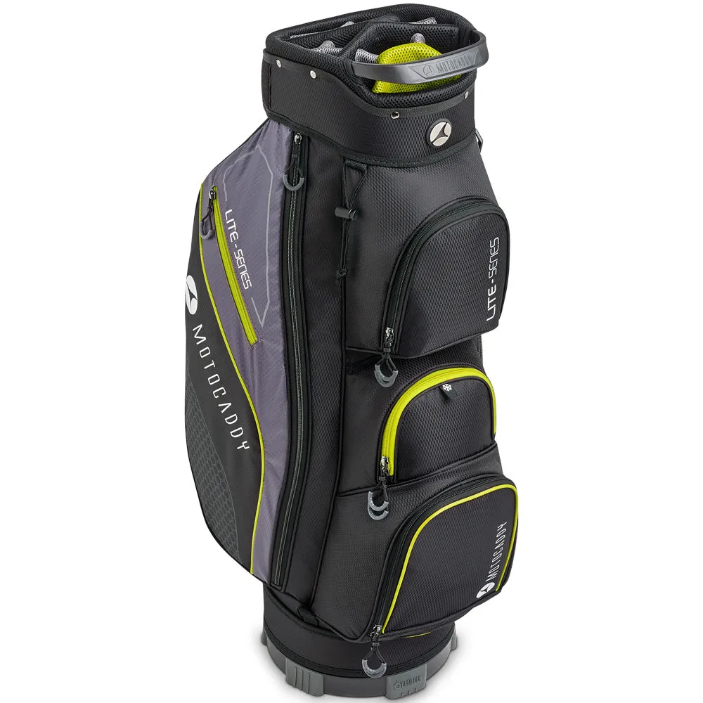 Motocaddy Lite Series Cart Bag - Black/Lime, Personalized golf bag, Graphite golf shafts