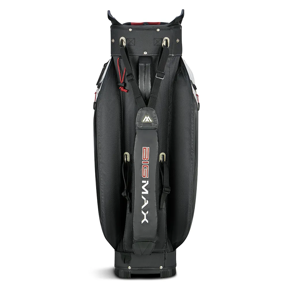 Big Max Aqua Tour 4 Waterproof Cart Bag - White/Black/Merlot, UV protection golf hat