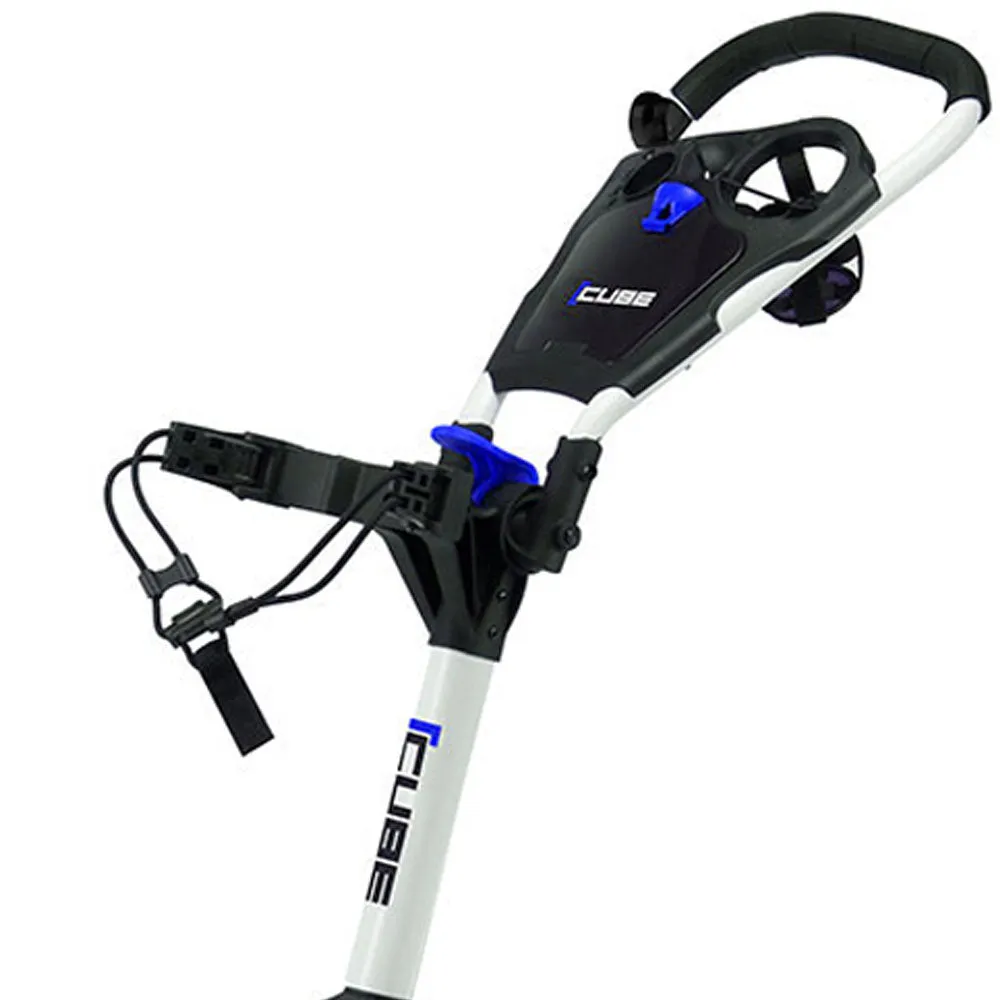 Cube 3 3-Wheel Push Trolley - White/Blue, Steel shaft golf irons