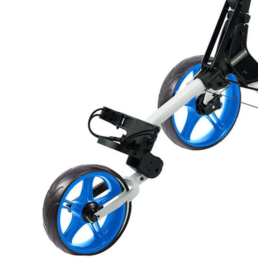 Cube 3 3-Wheel Push Trolley - White/Blue, Golf shaft flex chart, Leather golf gloves
