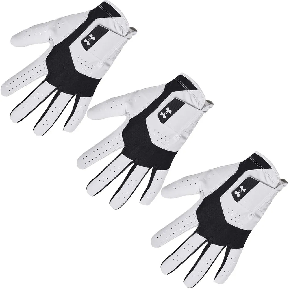 Just for You Under Armour Iso-Chill Cabretta Leather Golf Glove - Black/White - 3-Pack Everyday Low Price, Affordable golf clubs