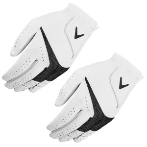Just Unboxed Callaway Weather Spann Golf Gloves (2 Pack) - White Just for You, Golf shaft puller tool