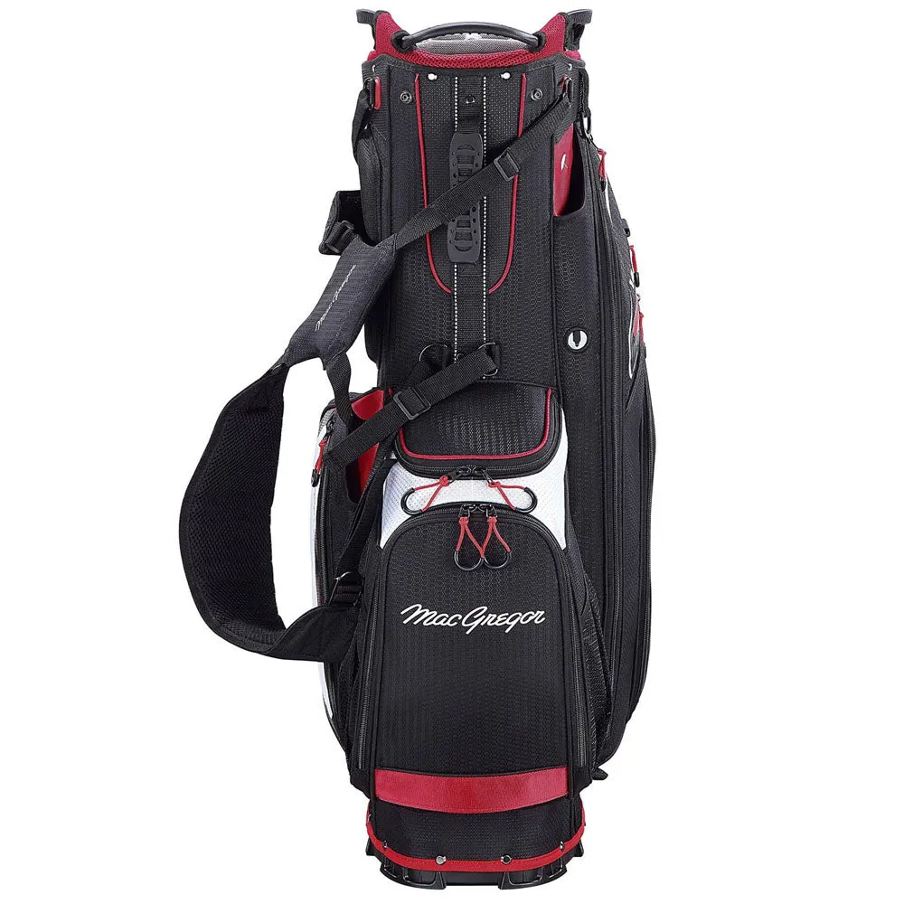 MacGregor Paramount Hybrid 14 Cart/Stand Bag - Black/Red, Golf hybrid club, Yellow golf balls, TaylorMade Stealth driver