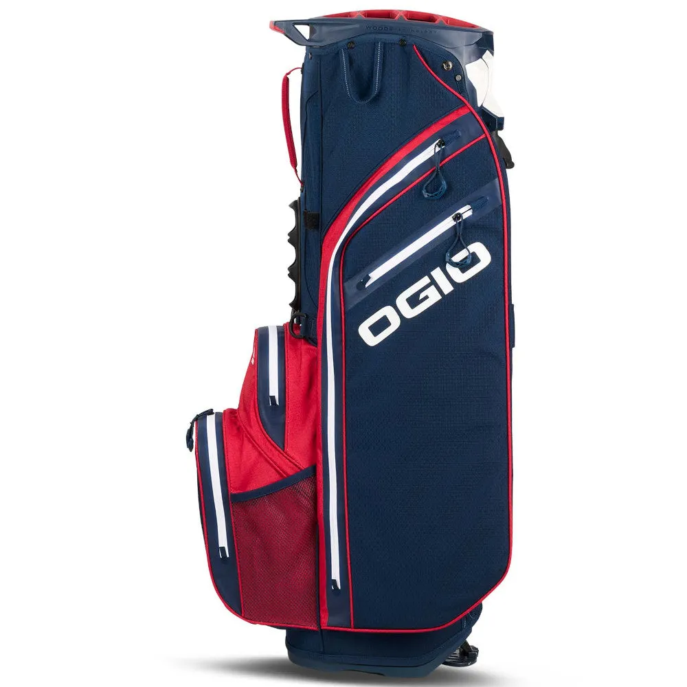 OGIO All Elements Waterproof Stand Bag - Red/White/Blue, Golf chipping net, Golf cart cup holder, Low spin golf driver