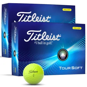 Just Unboxed Titleist Tour Soft Golf Balls - Yellow - Double Dozen New Favorites, Shot tracking golf sensor, Golf alignment sticks, Golf bag cooler pocket