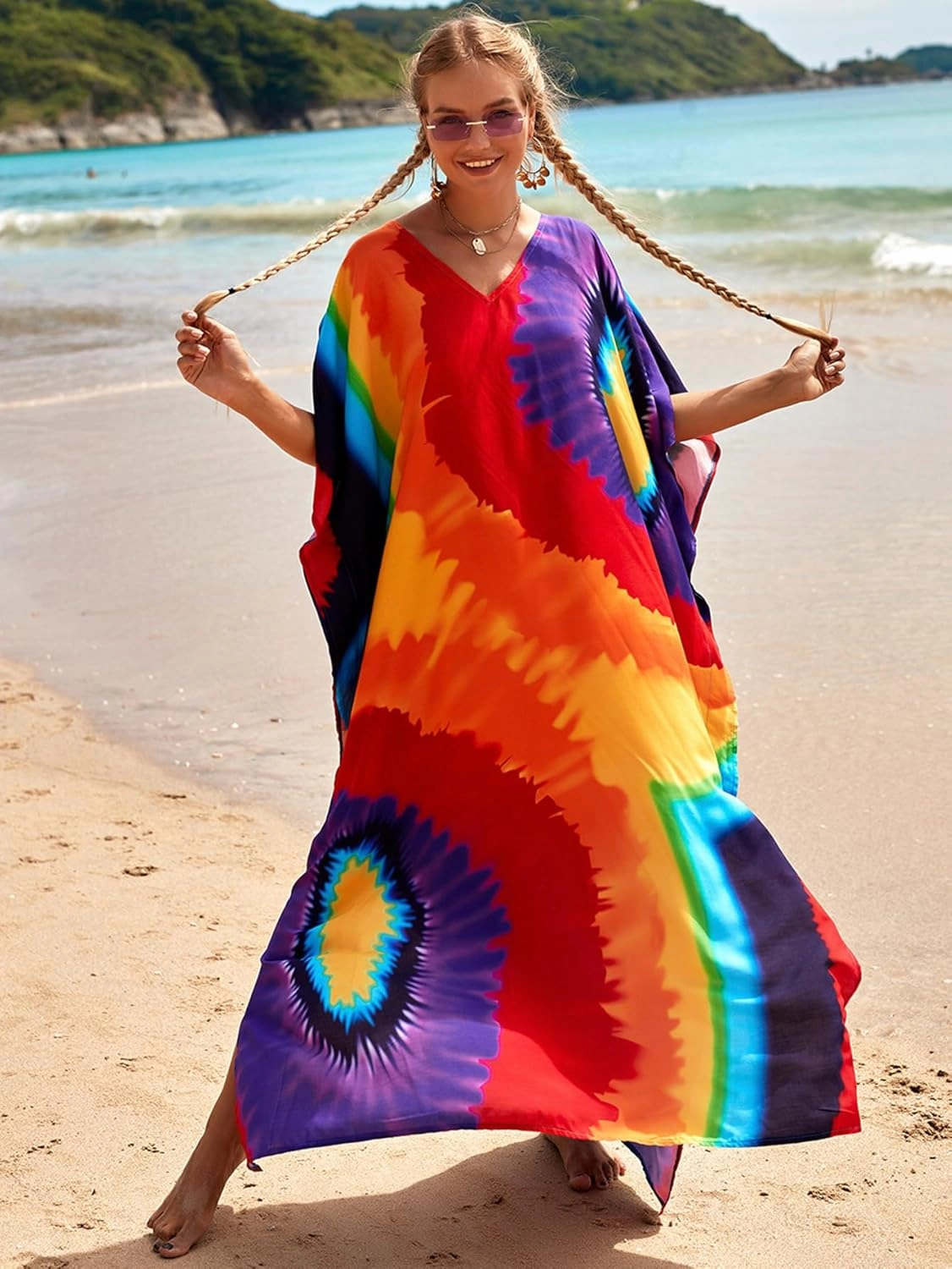 Kaftan Dresses for Women Plus Size Bathing Suit Cover up Caftan Maxi Beach Dresses