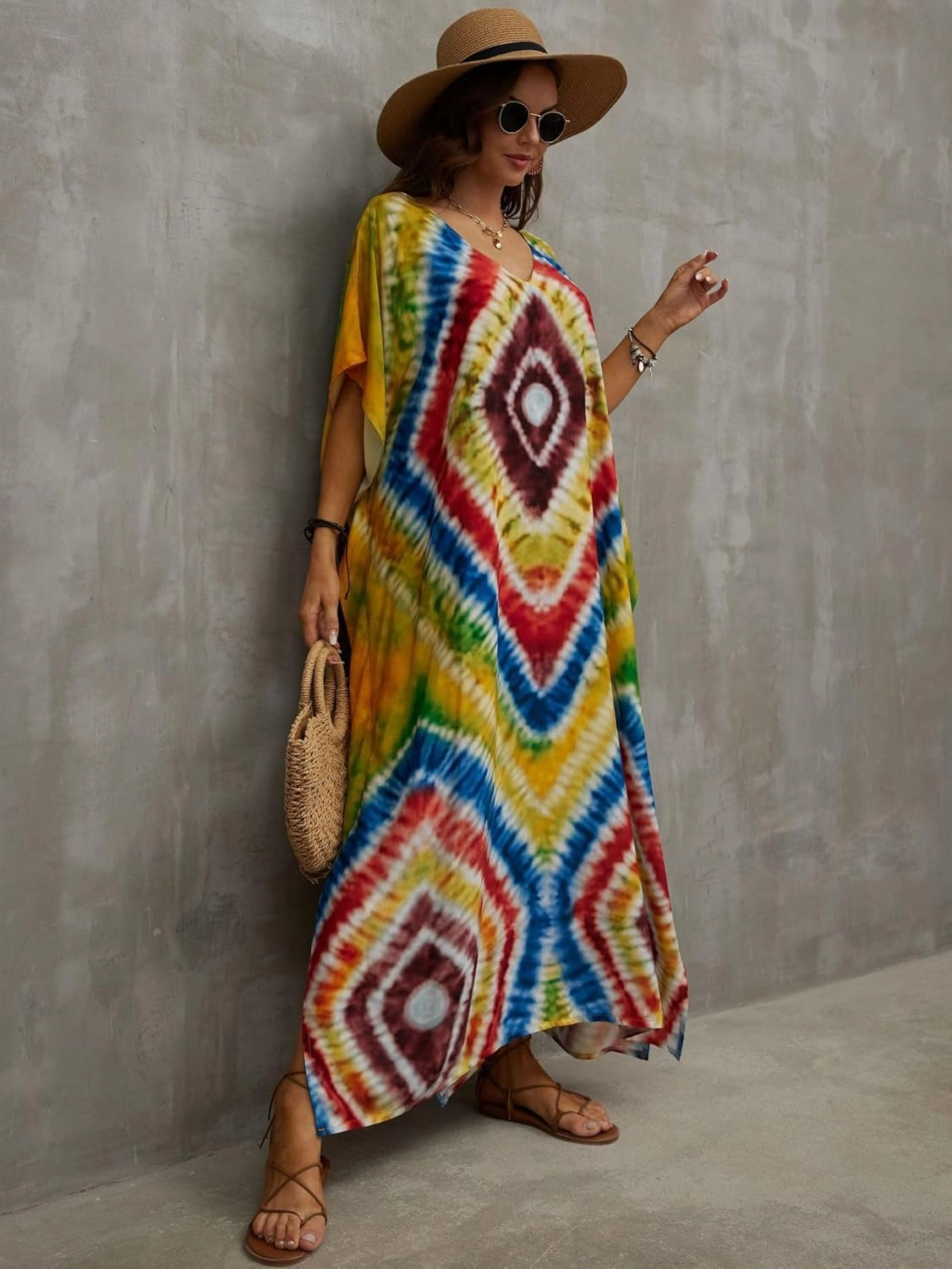 Kaftan Dresses for Women Plus Size Bathing Suit Cover up Caftan Maxi Beach Dresses