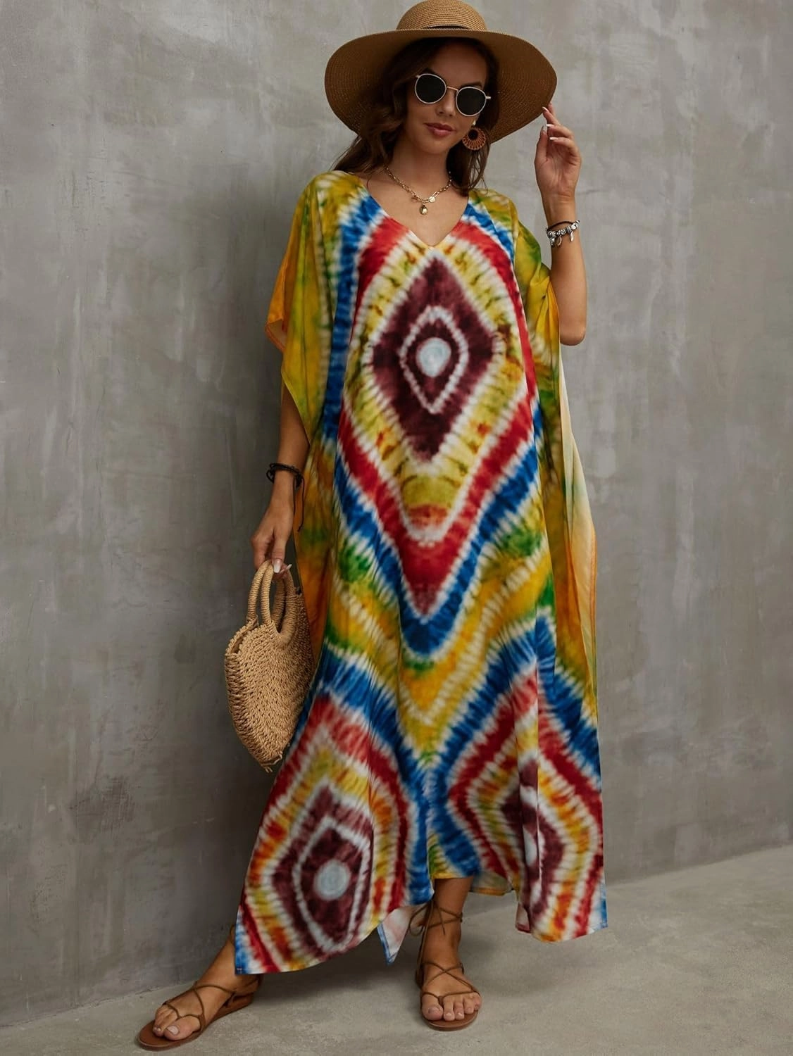 Kaftan Dresses for Women Plus Size Bathing Suit Cover up Caftan Maxi Beach Dresses