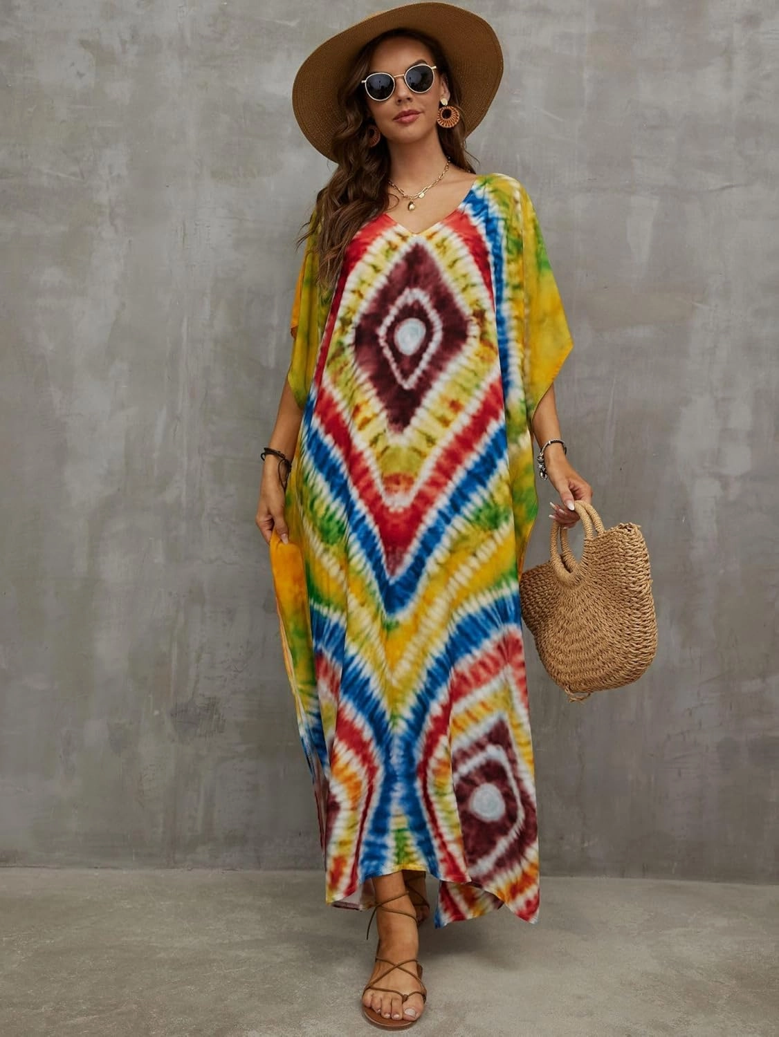 Kaftan Dresses for Women Plus Size Bathing Suit Cover up Caftan Maxi Beach Dresses
