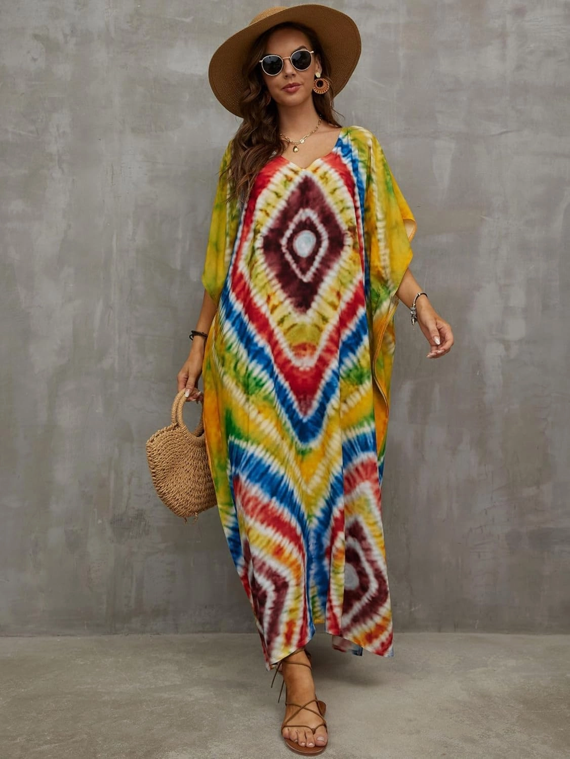 Kaftan Dresses for Women Plus Size Bathing Suit Cover up Caftan Maxi Beach Dresses