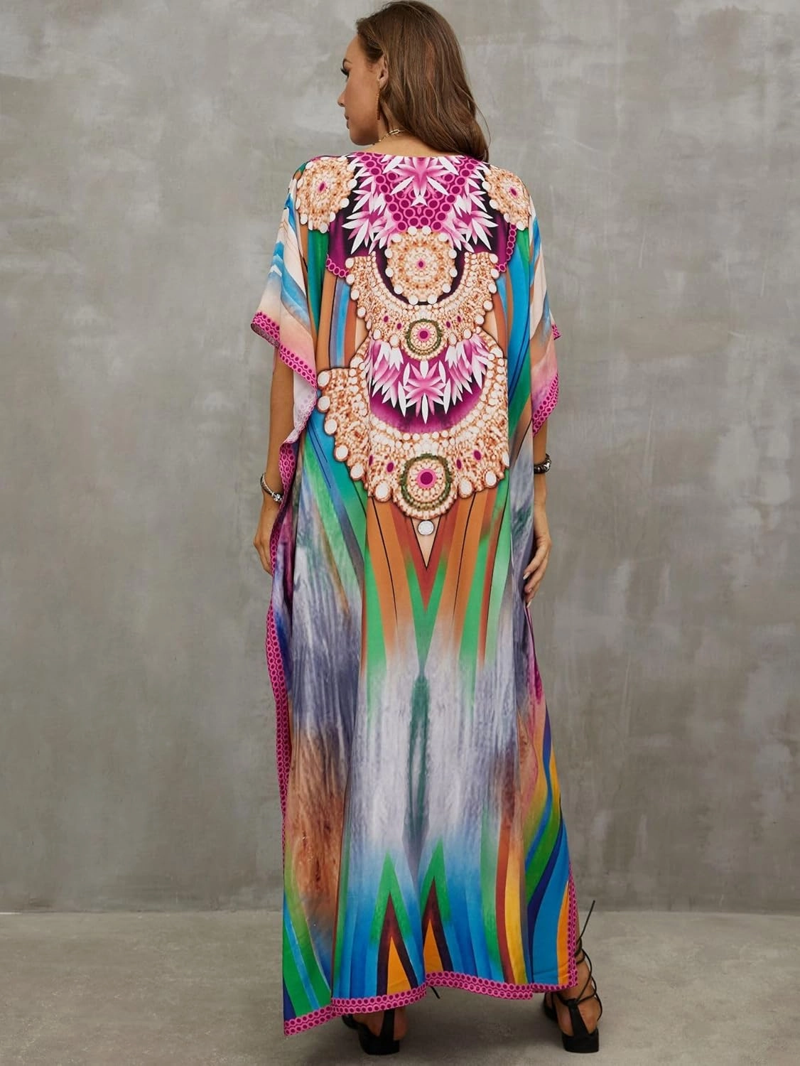 Kaftan Dresses for Women Plus Size Bathing Suit Cover up Caftan Maxi Beach Dresses
