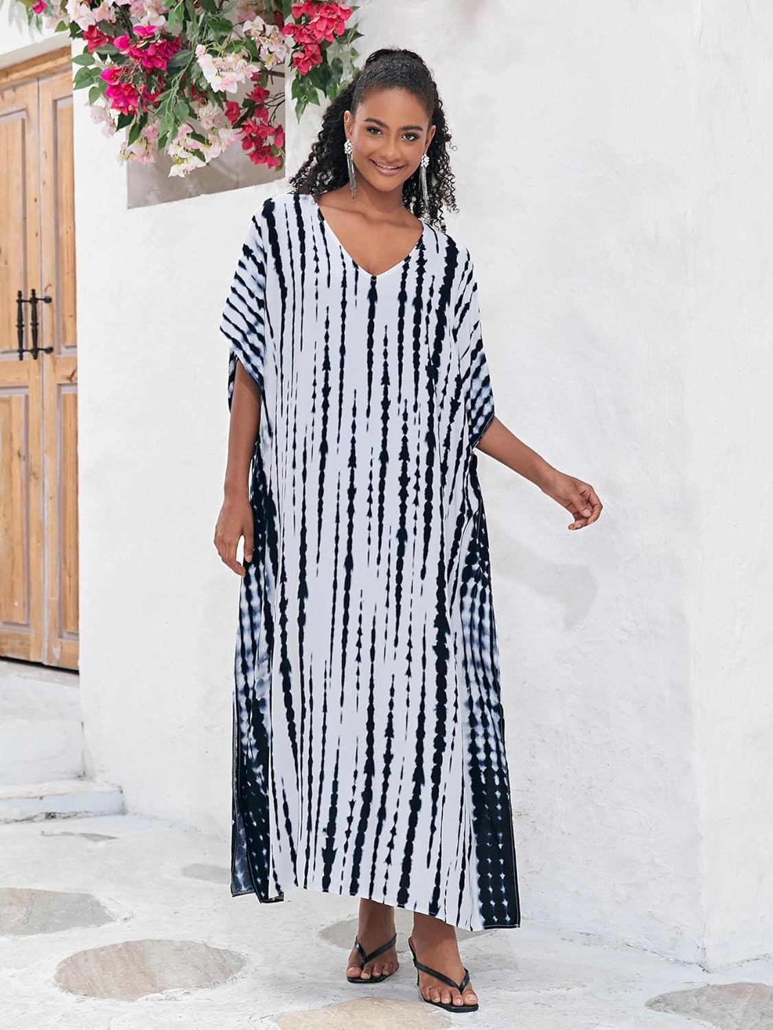 Kaftan for Women Plus Size Bathing Suit Cover up Batwing Dress Loose fit Moroccan Caftan mumu Dresses for Women