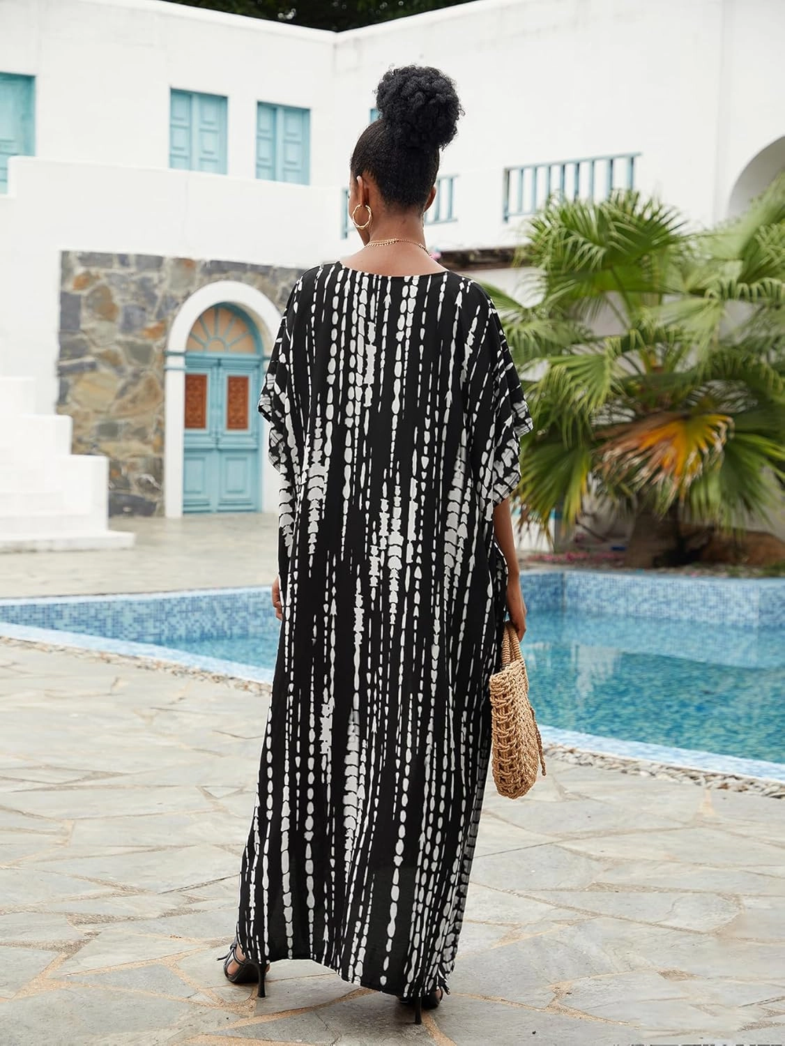 Kaftan for Women Plus Size Bathing Suit Cover up Batwing Dress Loose fit Moroccan Caftan mumu Dresses for Women