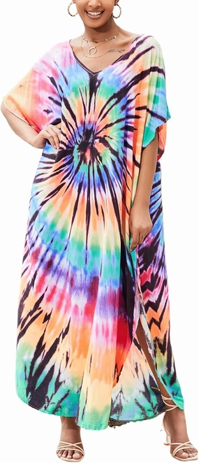 Kaftan for Women Plus Size Bathing Suit Cover up Batwing Dress Loose fit Moroccan Caftan mumu Dresses for Women
