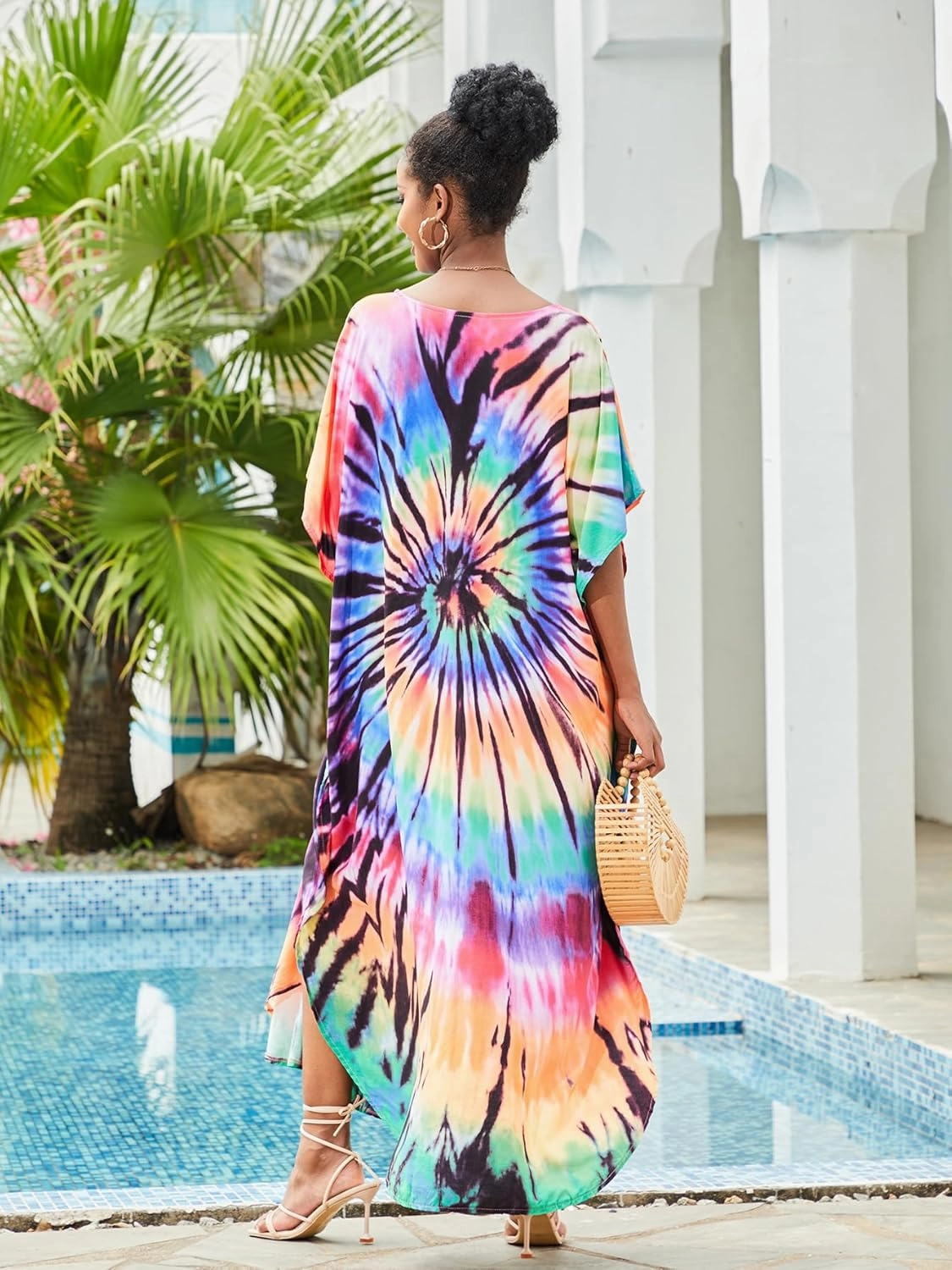 Kaftan for Women Plus Size Bathing Suit Cover up Batwing Dress Loose fit Moroccan Caftan mumu Dresses for Women
