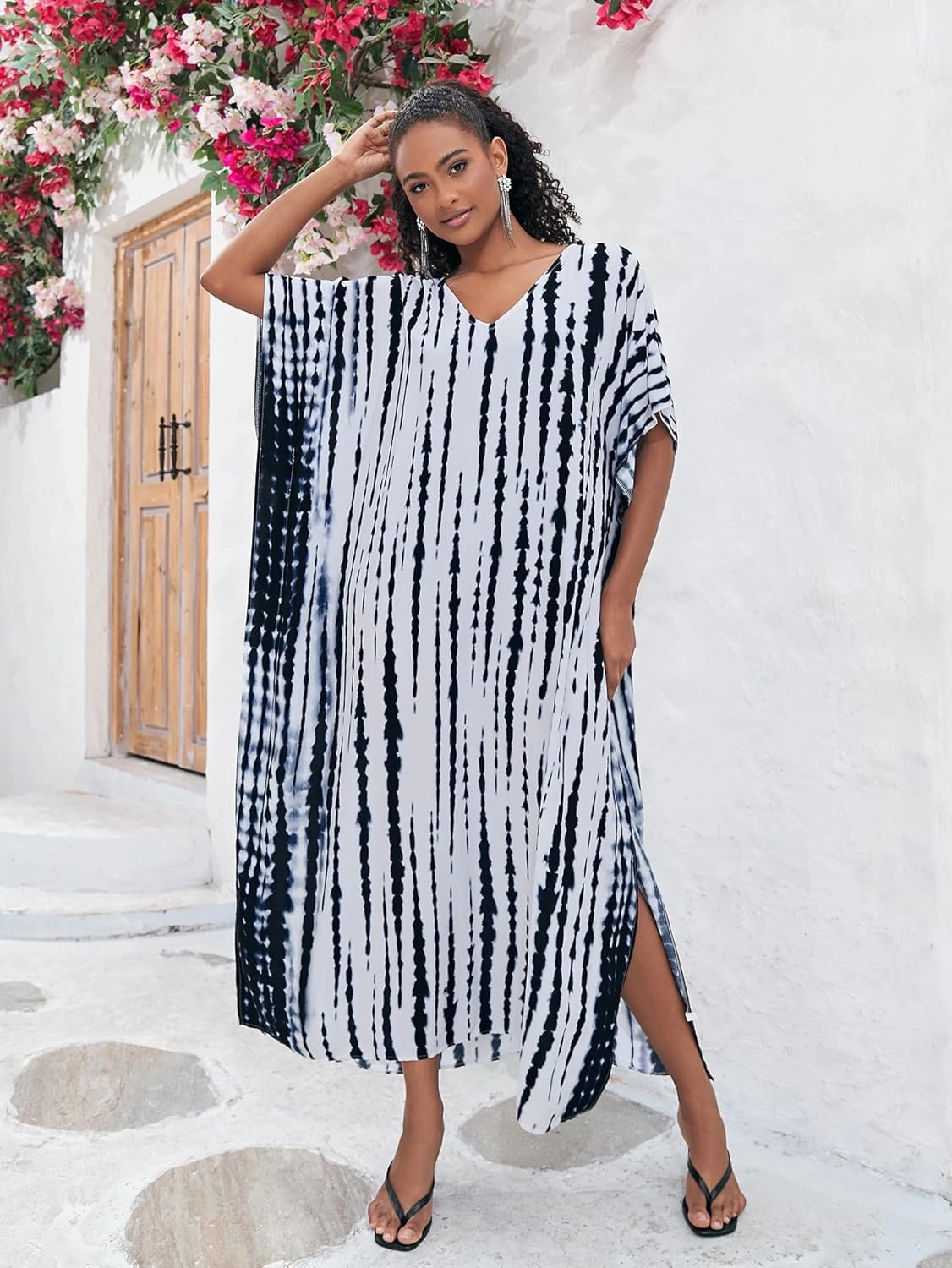 Kaftan for Women Plus Size Bathing Suit Cover up Batwing Dress Loose fit Moroccan Caftan mumu Dresses for Women