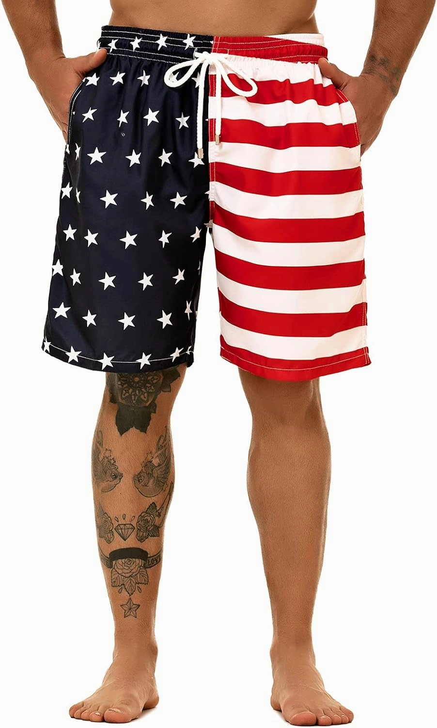 KAILUA SURF Big and Tall Mens Swim Trunks, 9" Mens Designer Bathing Suit Boardshorts