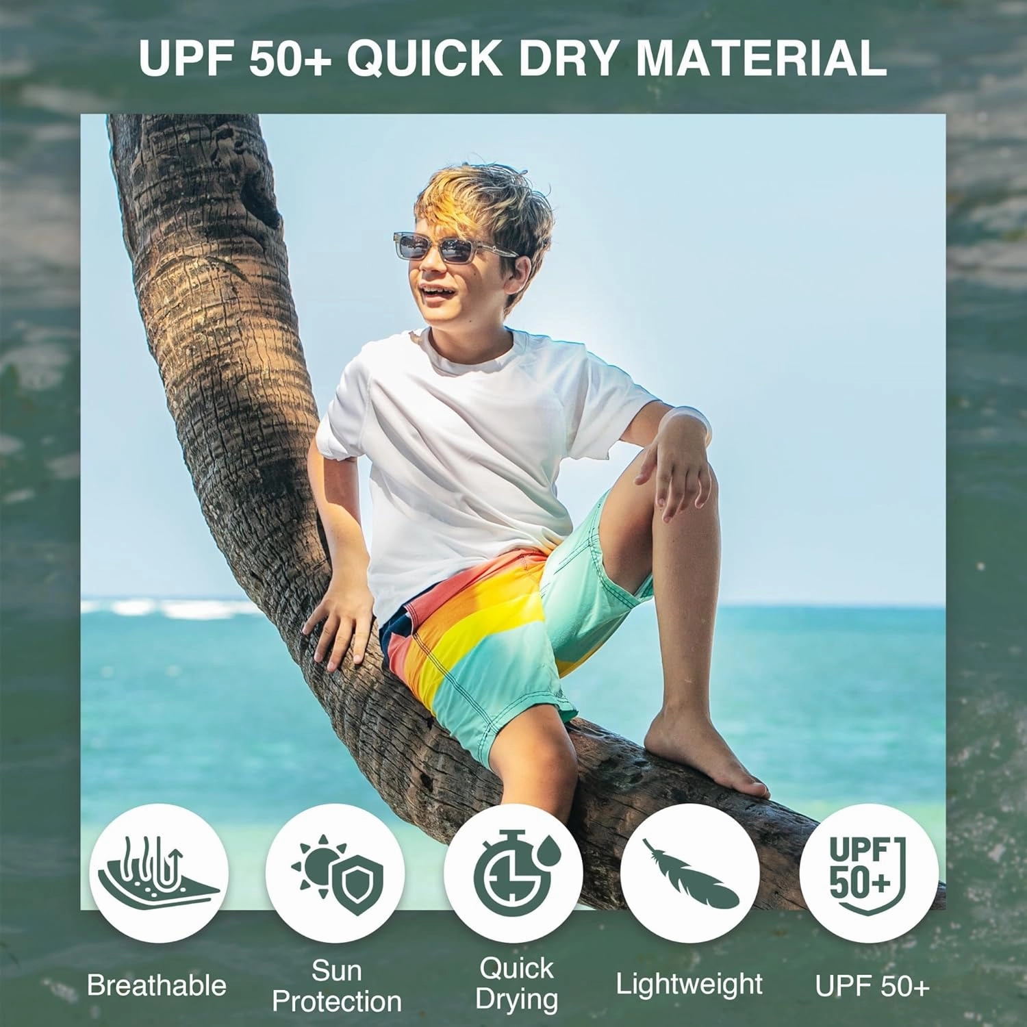 Kanu Surf Boys' Specter Quick Dry UPF 50  Beach Swim Trunk