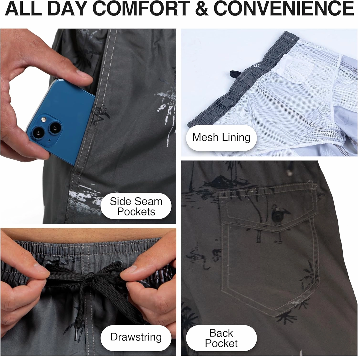 Kanu Surf Men's Wade Trunks Quick-Dry Swim Shorts, 5.5 C 9 Inch Inseam (Regular & Extended Sizes)