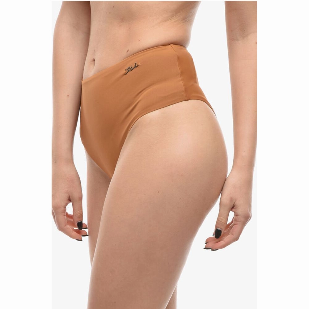 Karl Lagerfeld High Waist Bikini Bottom with Women's Logo