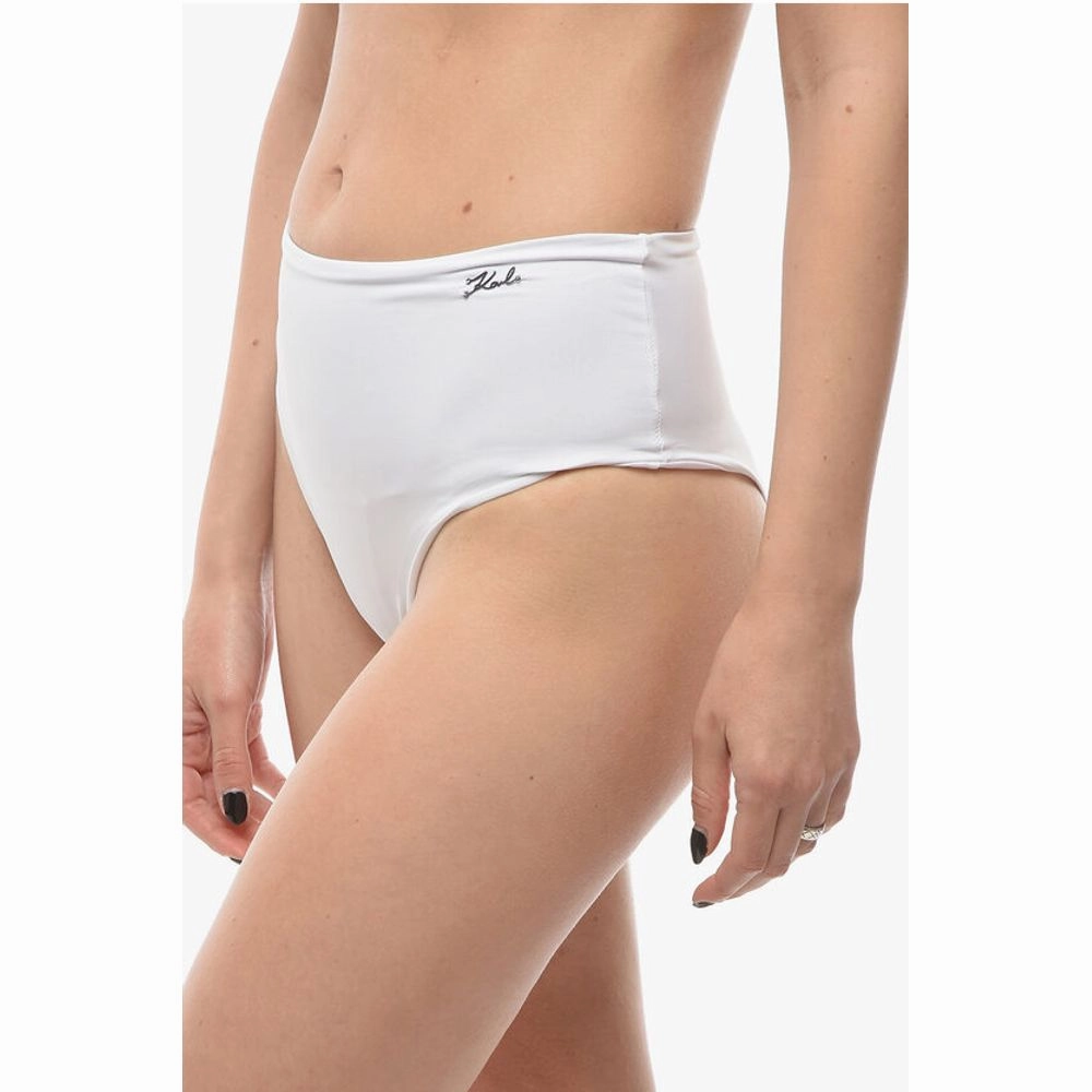 Karl Lagerfeld High Waist Bikini Bottom with Women's Logo
