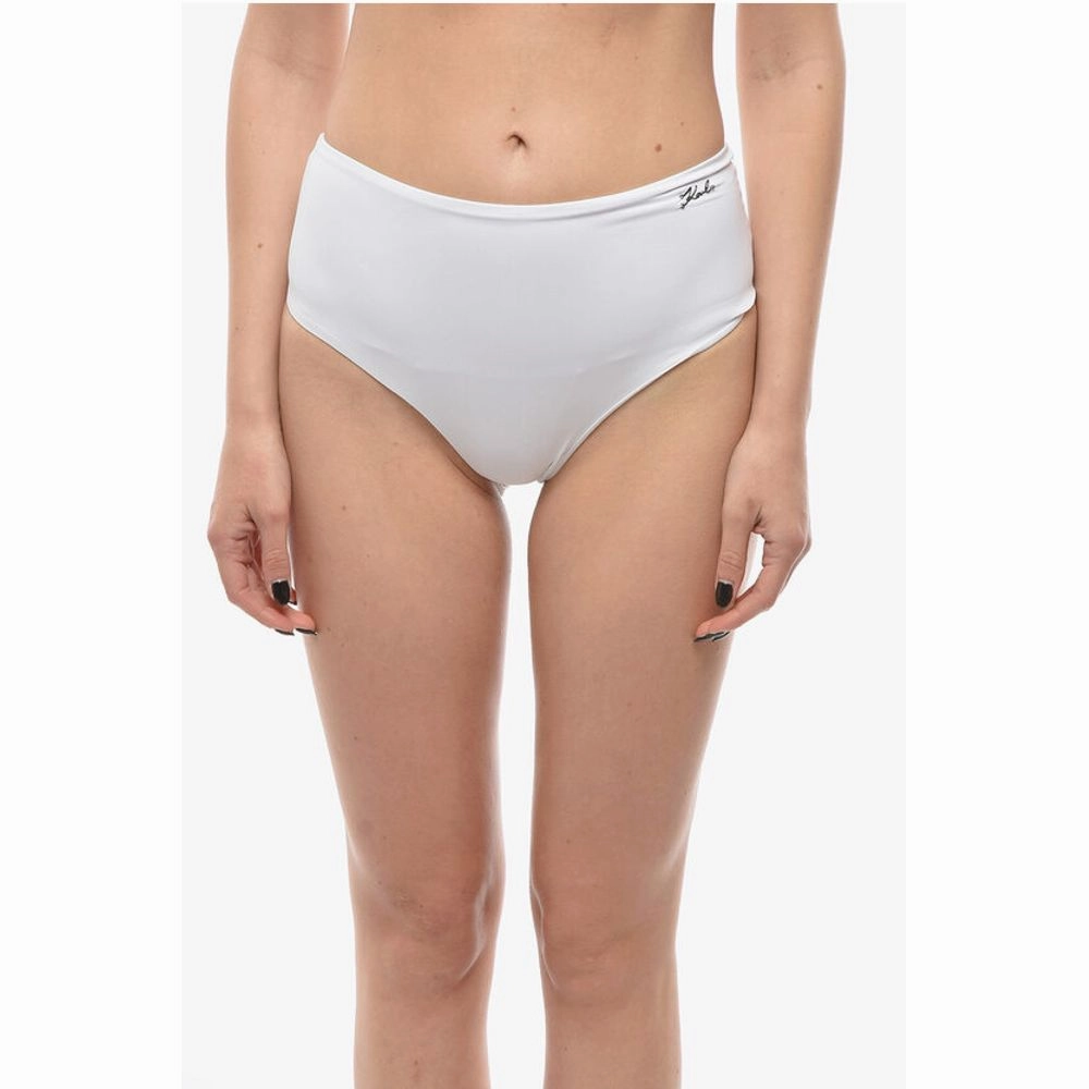 Karl Lagerfeld High Waist Bikini Bottom with Women's Logo