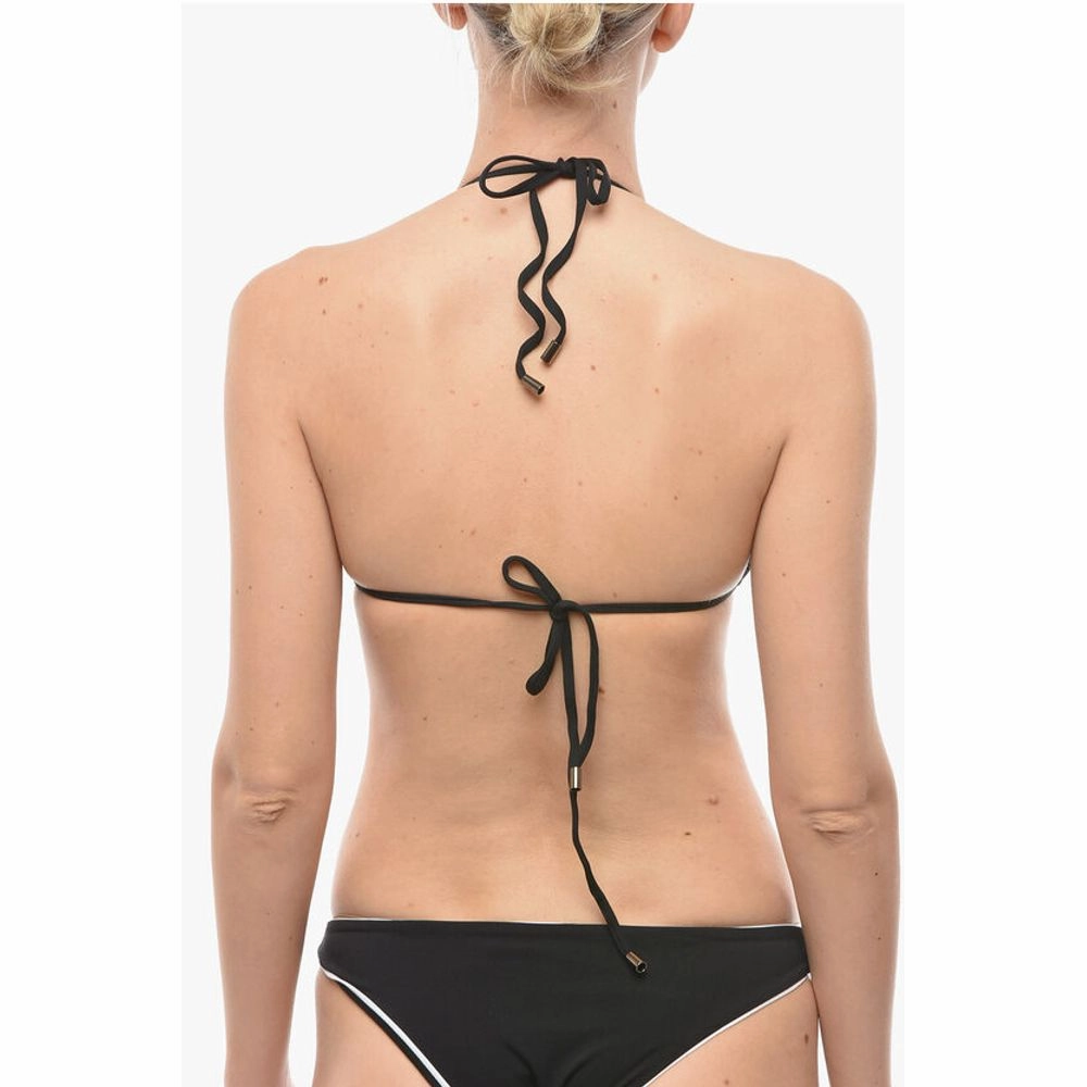 Karl Lagerfeld Logo Printed Triangle Bikini Women's Top