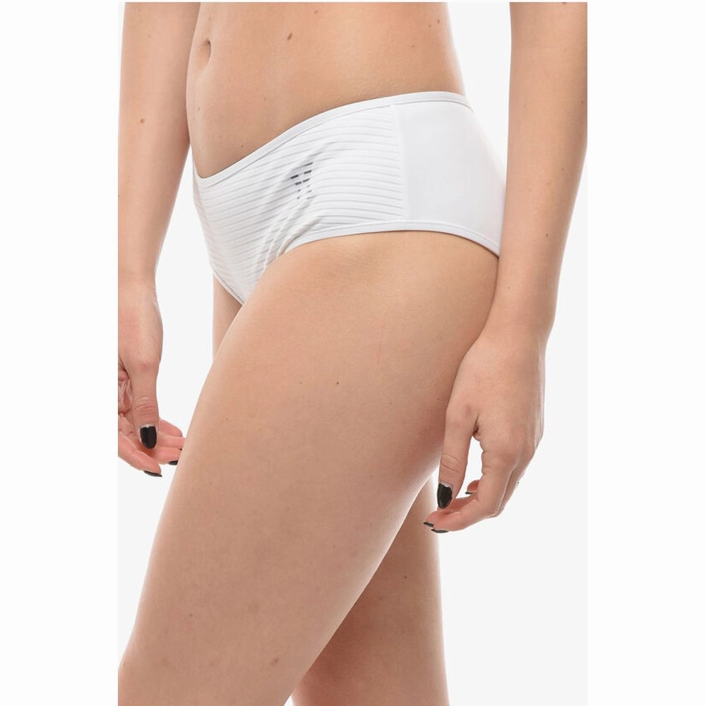 Karl Lagerfeld Solid Color Hipster Bikini Bottom with Striped Women's Detail