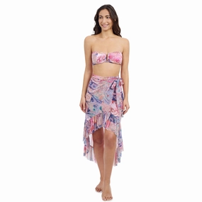 Karma High Low Wrap Skirt With Ruffle Details