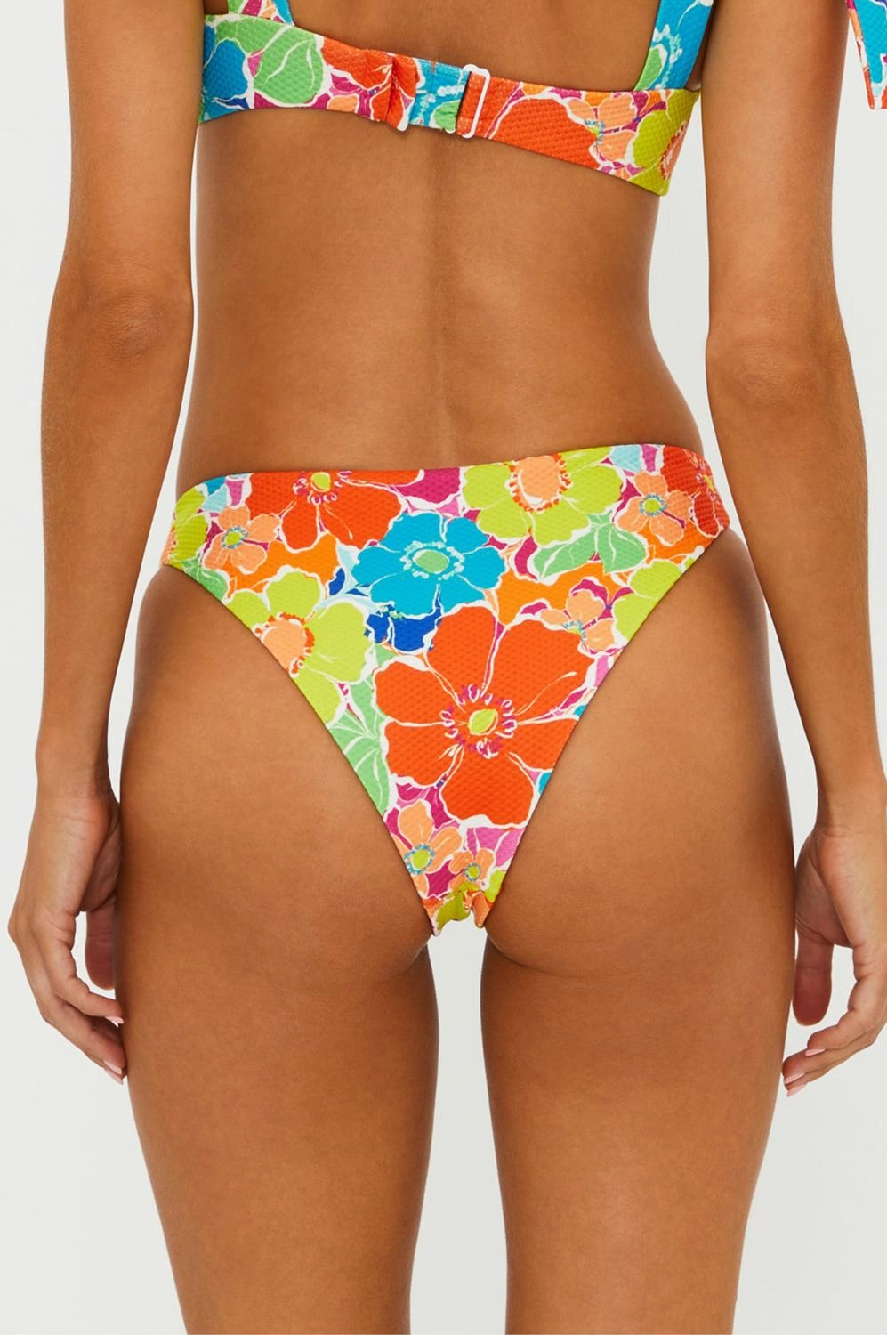 Kaylin Bikini Bottom In Neon Blooms Waffle