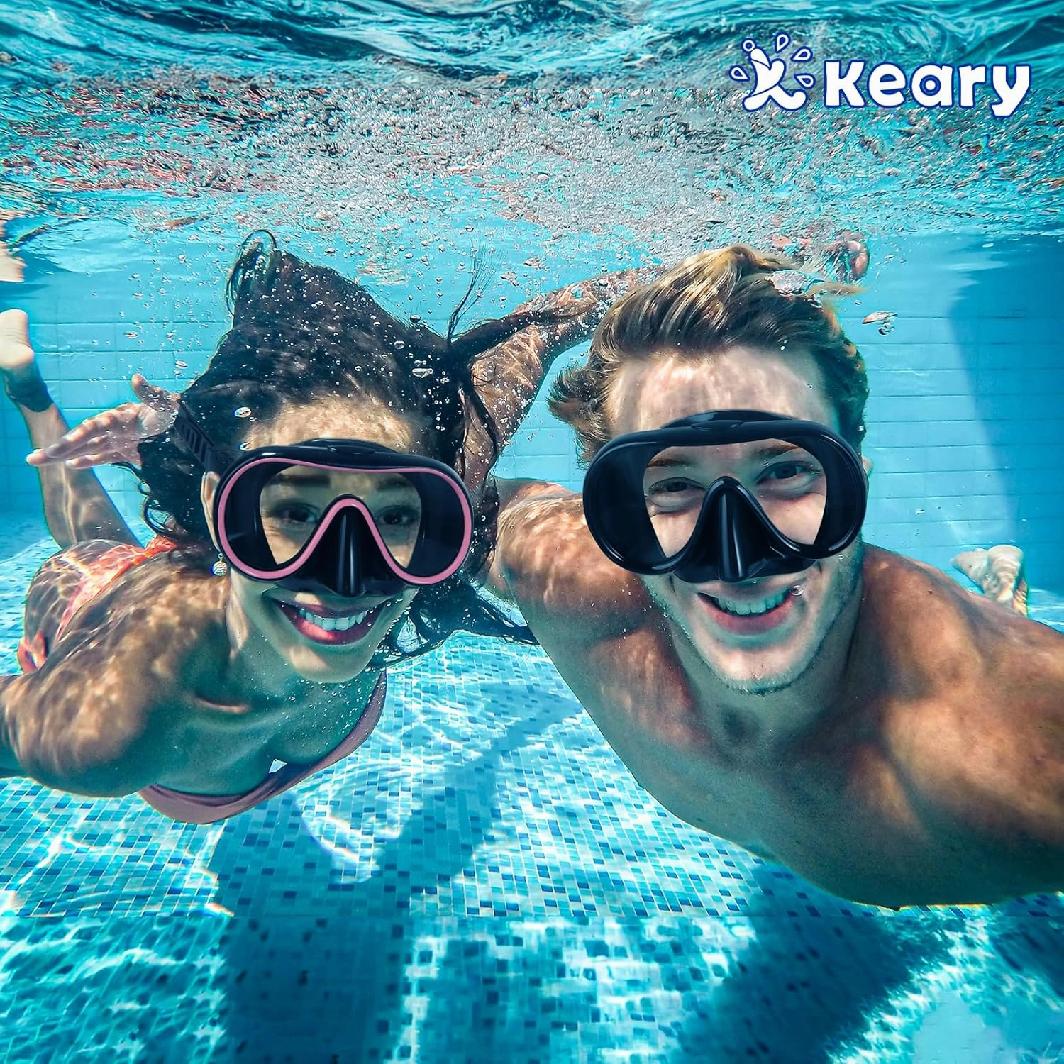 Keary Adult Swim Goggles with Nose Cover Swimming Goggles for Men Women Youth Diving Pool Water Goggles