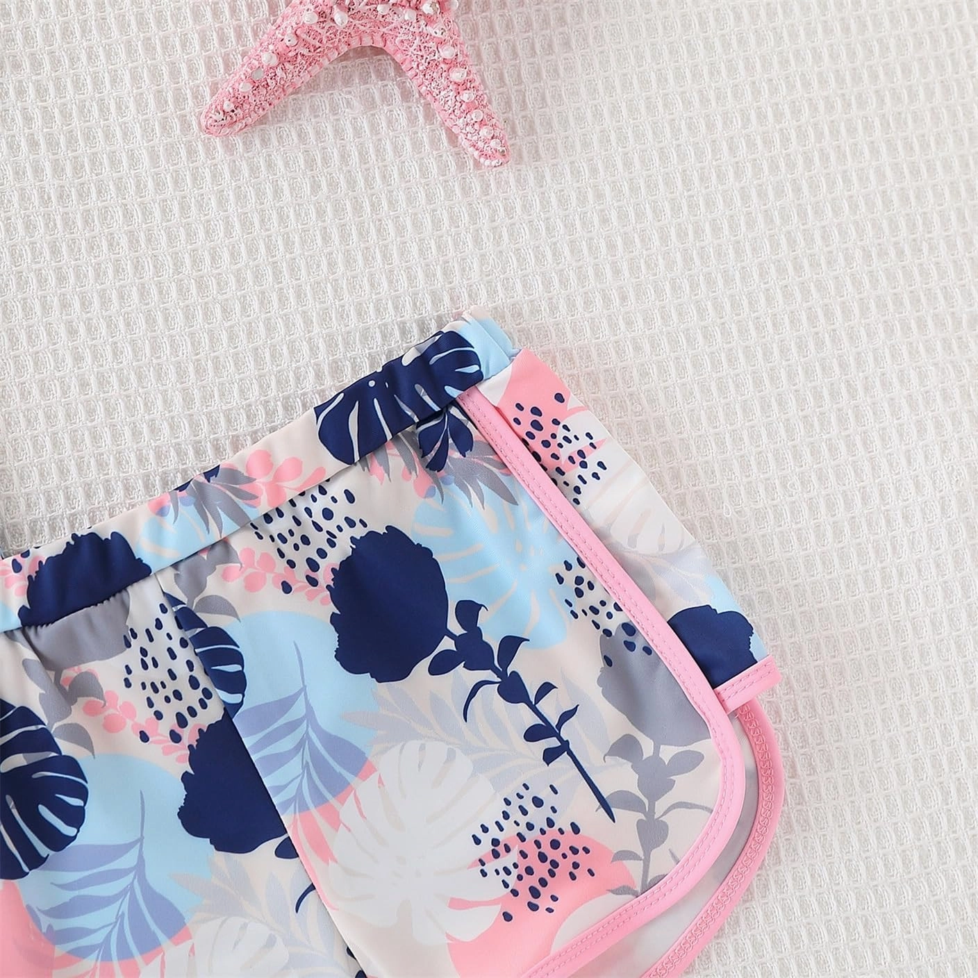 Kid Girl Swimsuit Bikini Set 2PC Bathing Suit for Girls, Tropical Girls' Full Coverage Swimwear Shorts Set