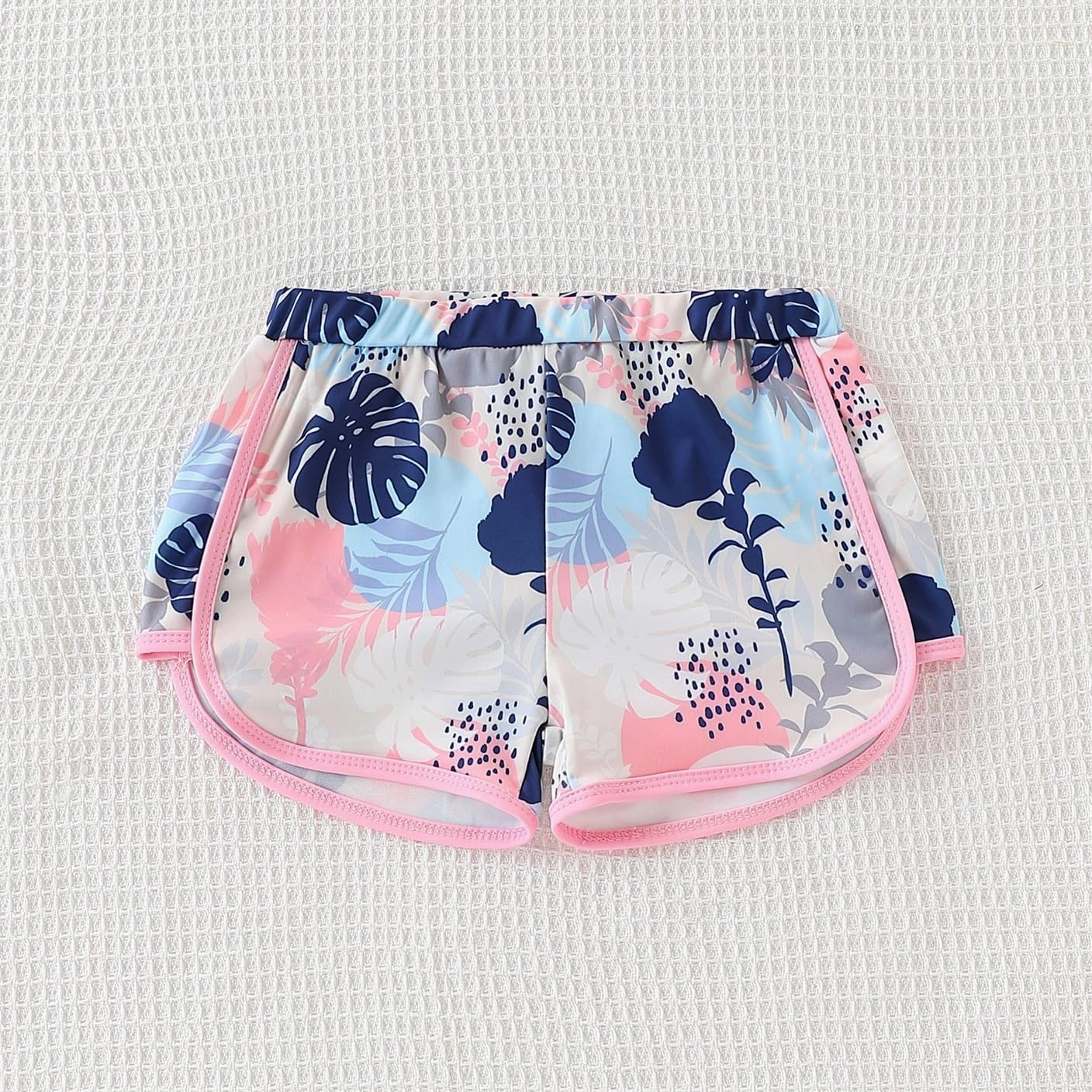 Kid Girl Swimsuit Bikini Set 2PC Bathing Suit for Girls, Tropical Girls' Full Coverage Swimwear Shorts Set